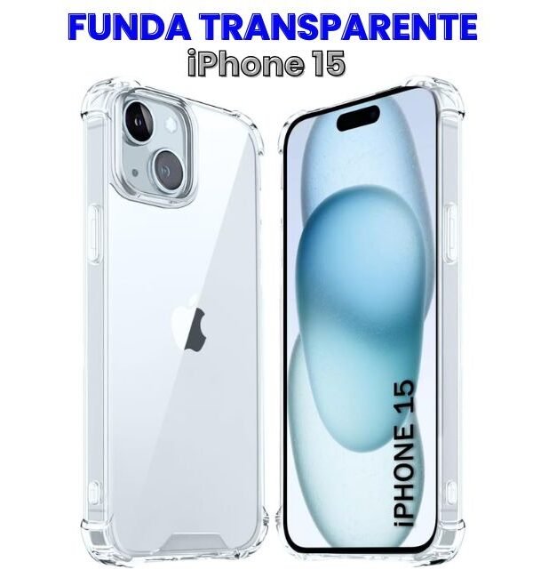 Funda para iPhone 15 transparente antigolpes
