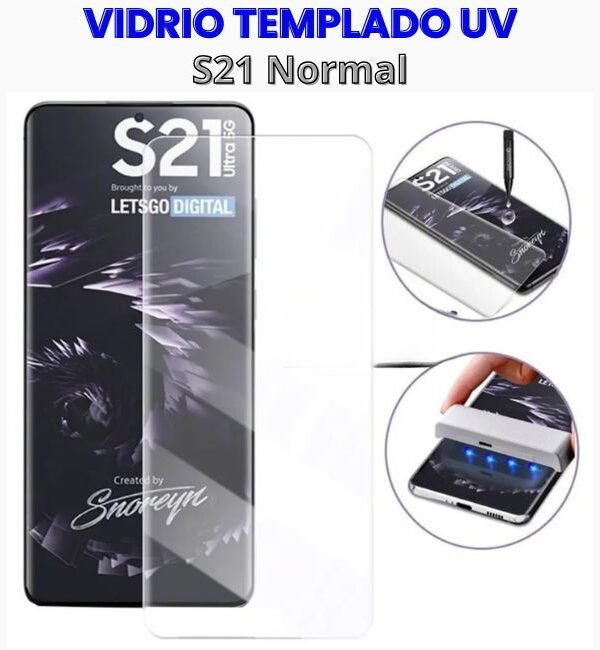 Vidrio Templado UV y pegamento liquido S21 Normal