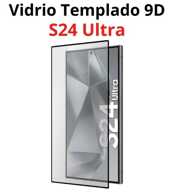 Vidrio Templado 9D con orilla negra para S24 Ultra