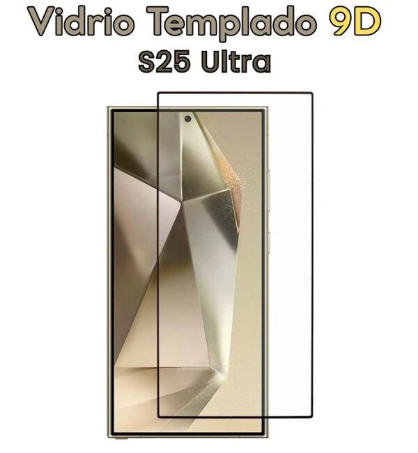 Vidrio Templado 9D con orilla negra para S25 Ultra