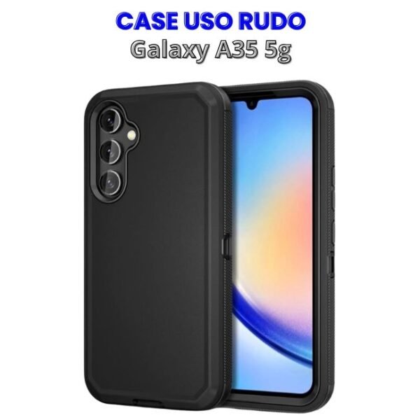 Case Uso Rudo Negro de 3 Piezas para Samsung Galaxy A35 5g