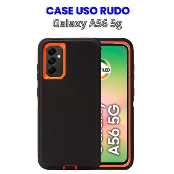 Case Uso Rudo Negro con Naranja  Samsung A56 5g