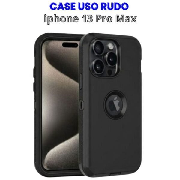 CASE USO RUDO IPHONE 13 PRO MAX Case Uso Rudo Negro Iphone 13 Pro Max