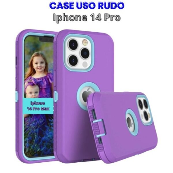 Case Uso Rudo Morado con Celeste Iphone 14 Pro