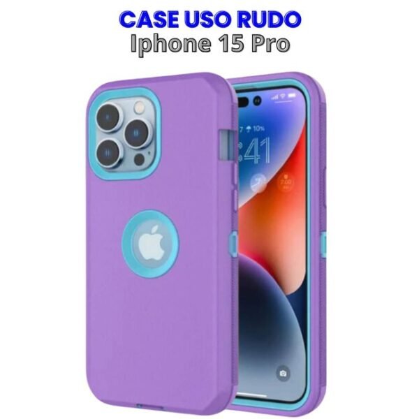 Case Uso Rudo Morado con Celeste Iphone 15 Pro