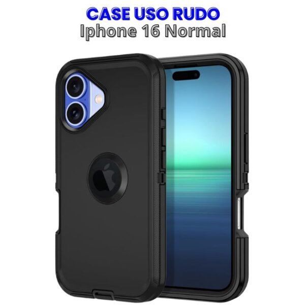CASE USO RUDO IPHONE 16 NORMAL Case Uso Rudo Negro Iphone 16 Normal