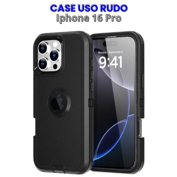 Case Uso Rudo Negro Iphone 16 Pro