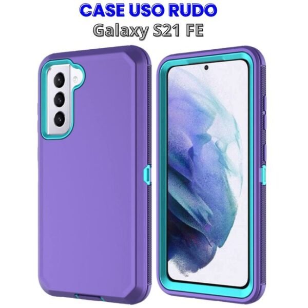 Case Uso Rudo Morado con Celeste para S21 FE