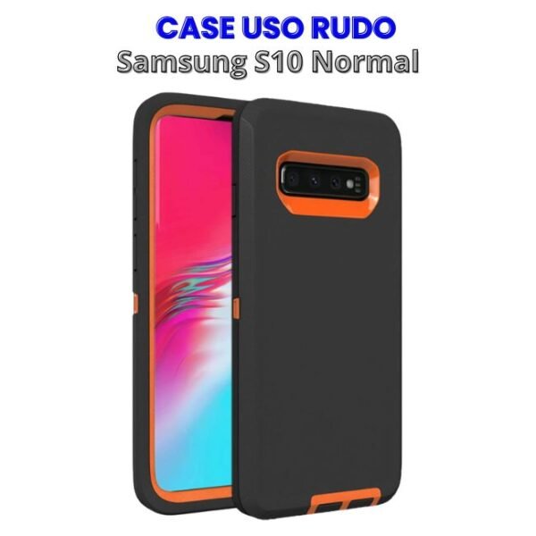 Case Uso Rudo Negro con Naranja para S10 Normal