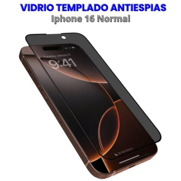 VIDRIO TEMPLADO ANTIESPIAS IPHONE 16 NORMAL Vidrio Templado Antiespias Iphone 16 Normal