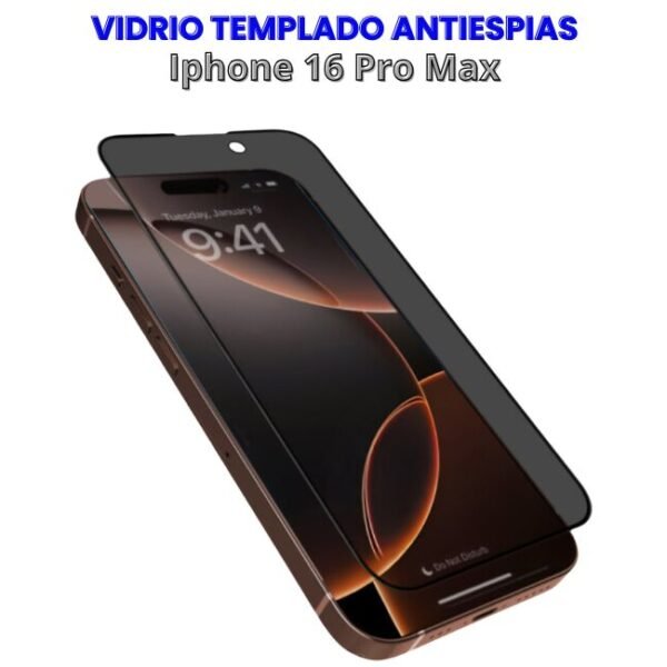VIDRIO TEMPLADO ANTIESPIAS IPHONE 16 PRO MAX Vidrio Templado Antiespias Iphone 16 Pro Max
