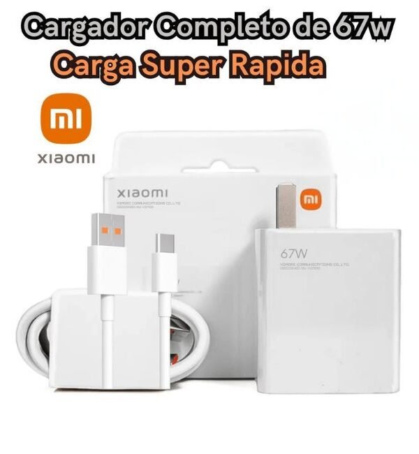 Cargador Completo Blanco Carga Super Rapida 67w Xiaomi