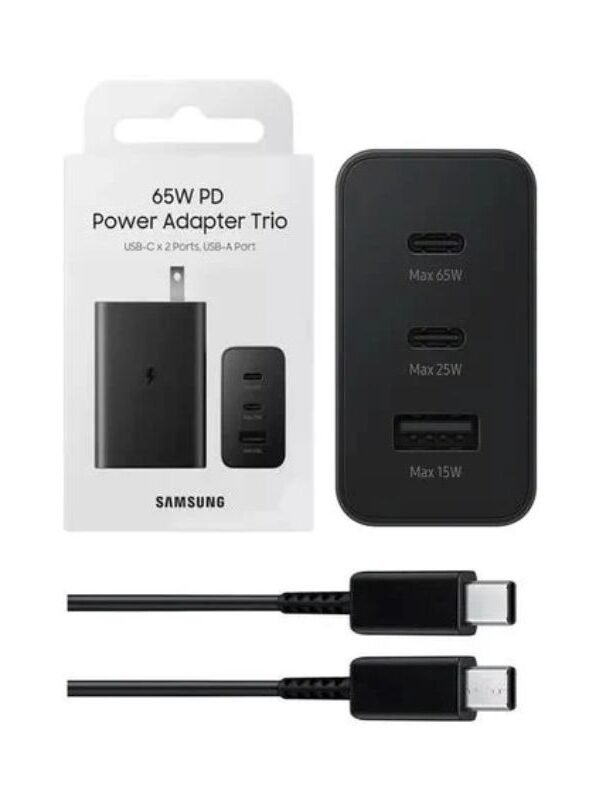 Cargador de 3 Puertos de Carga 65w Samsung