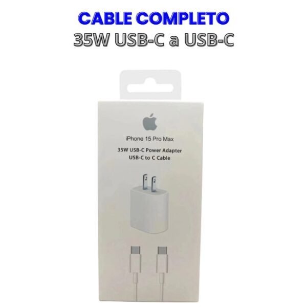 Cargador completo para IPhone 35w USB-C a USB-C