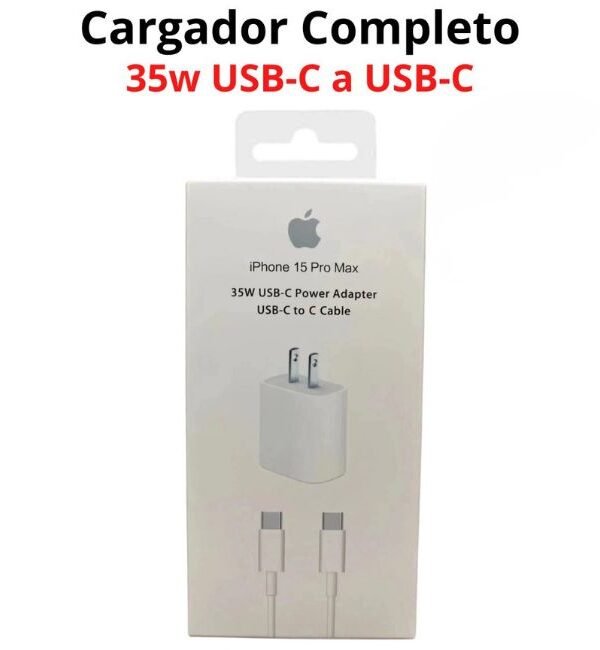 Cargador completo para IPhone 35w USB-C a USB-C