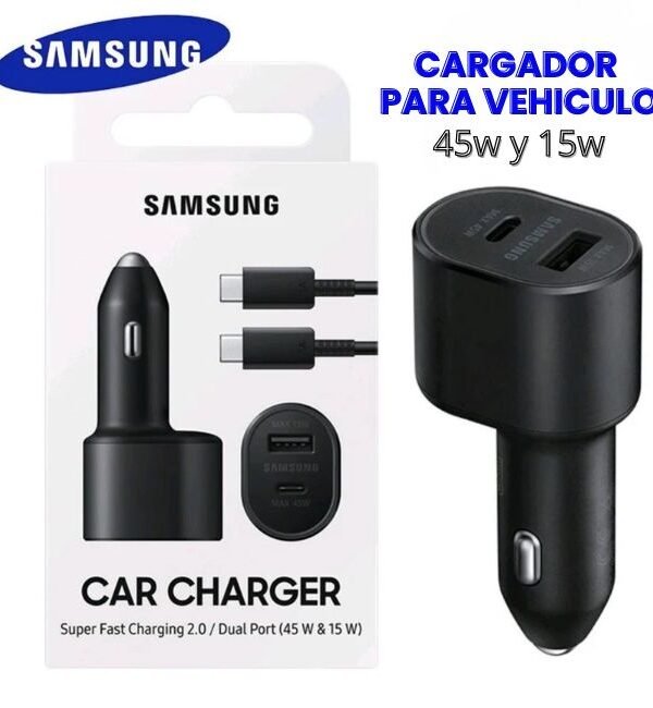 Cargador para Vehiculo Carga Super Rapida 45w Doble puerto