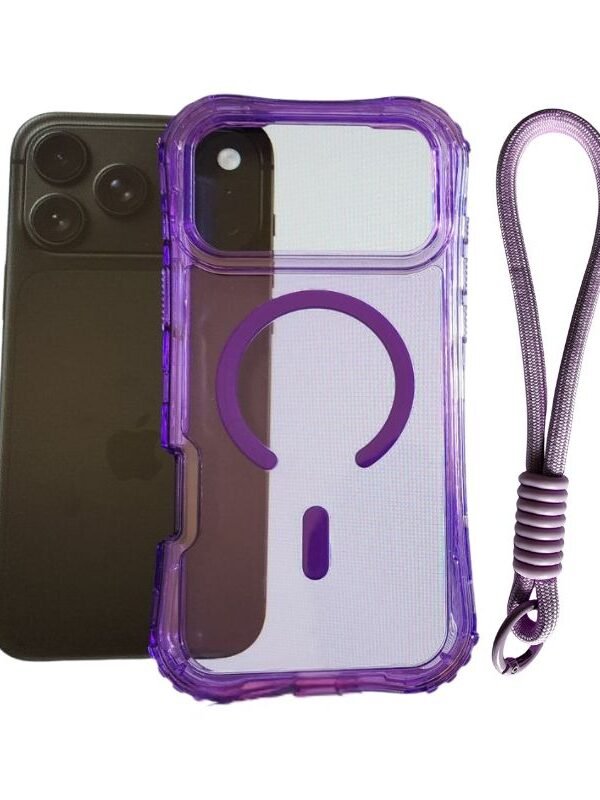 Case Morado con Magsafe y correa para Iphone 17 Pro Max