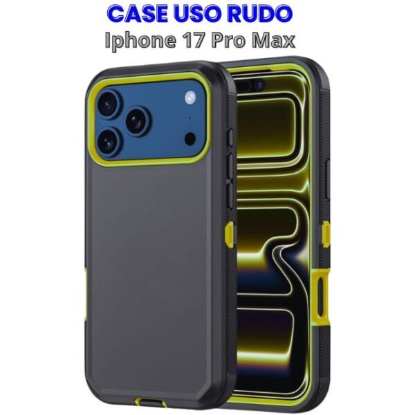 Case Uso Rudo Gris con Verde Iphone 17 Pro Max