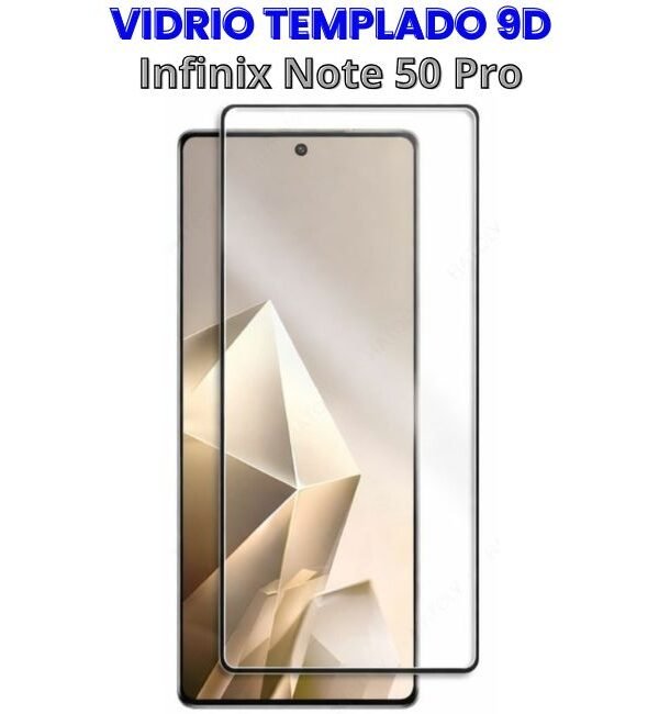 1(90) Vidrio Templado 9D para Infinix Note 50 Pro y 50 Pro Plus
