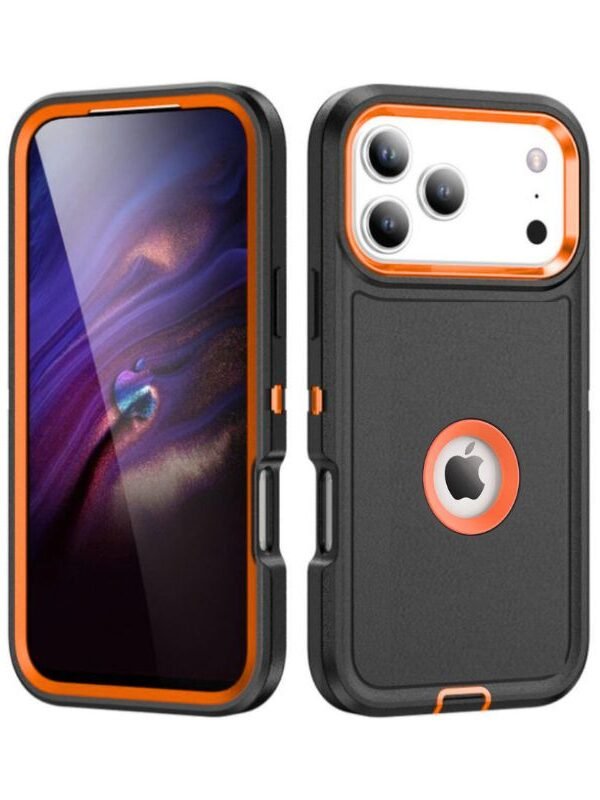 Case Uso Rudo Negro con Naranja con Logo Iphone 17 Pro Max