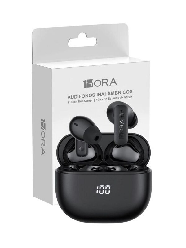 Audifonos Inalambricos Aut211 1hora Negros con tecnologia ANC cancelacion de ruido