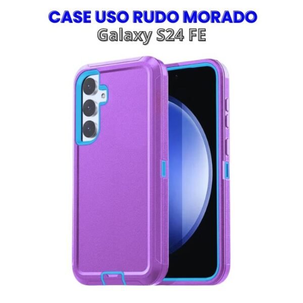 CASE USO RUDO MORADO GALAXY S24 FE Case Uso Rudo Morado con Celeste S24 FE
