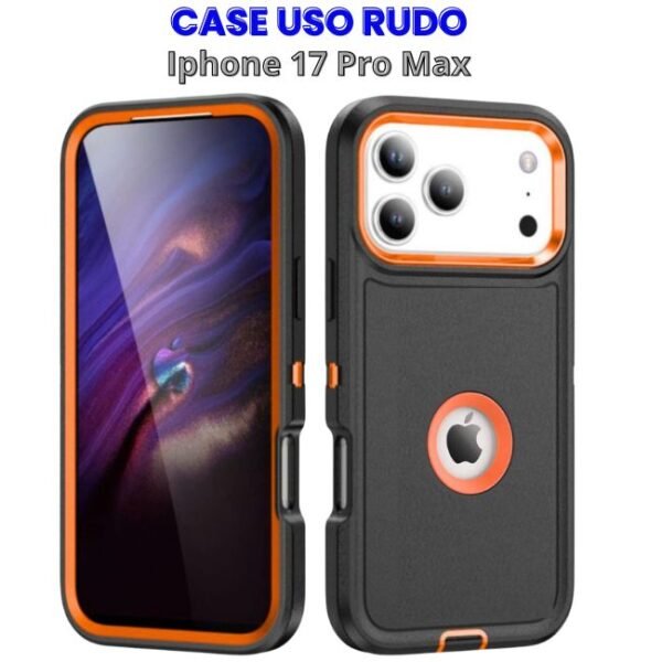 Case Uso Rudo Negro con Naranja Iphone 17 Pro Max