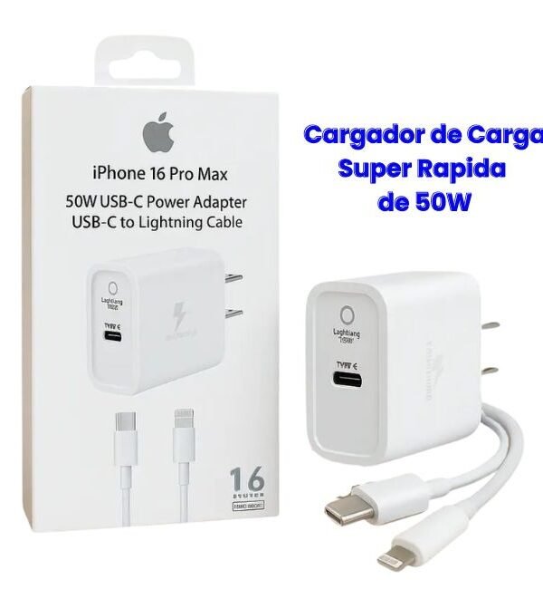 Cargador completo para IPhone 50w Doble Puerto