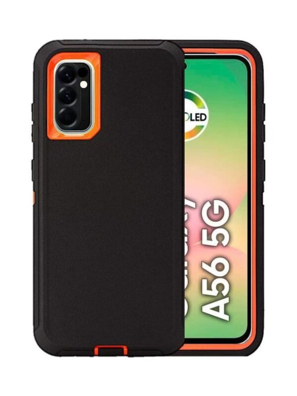Case Uso Rudo Negro con Naranja para A56 5g