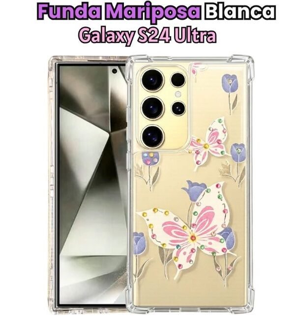 Case de Mariposa Blanca para S24 Ultra