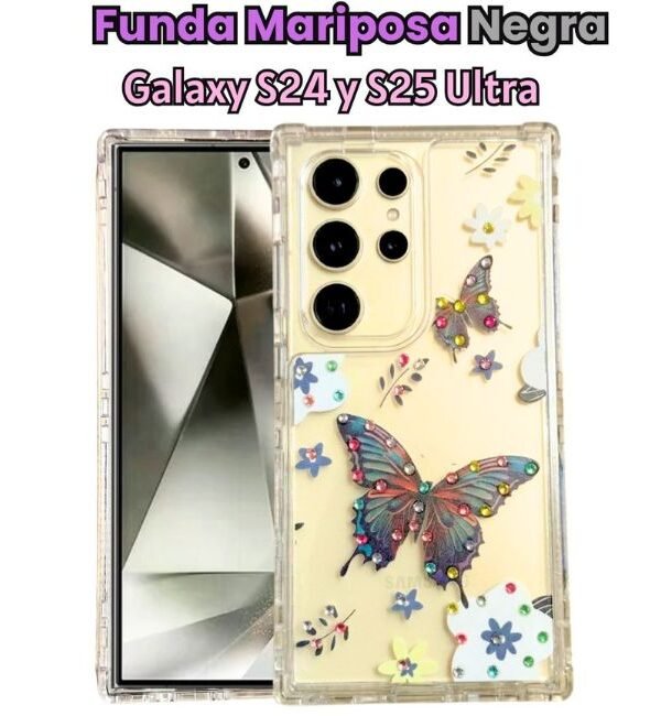 Case de Mariposa Negra para S24 Ultra