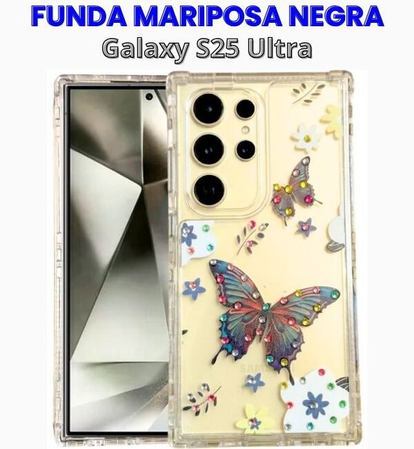 Case de Mariposa Negra para S25 Ultra