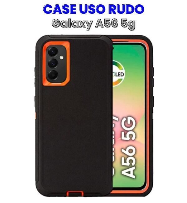 Case Uso Rudo Negro con Naranja para A56 5g