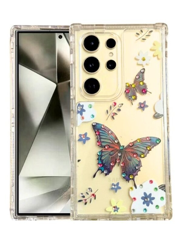 Case de Mariposa Negra para S25 Ultra