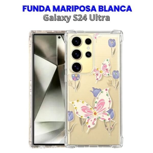 Case de Mariposa Blanca para S24 Ultra
