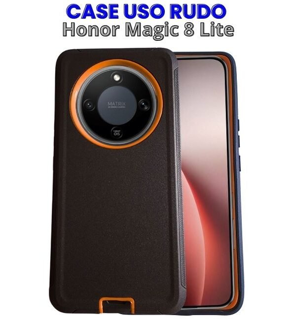 Case Uso Rudo Negro con Naranja para Honor Magic 8 Lite