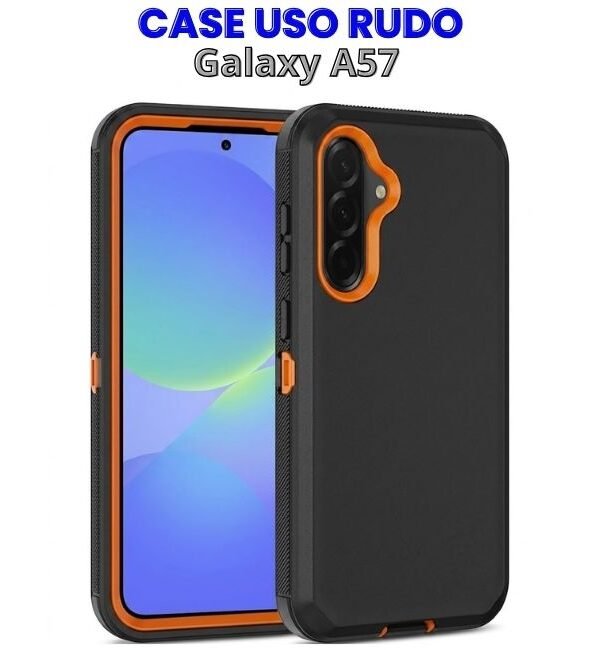 Case Uso Rudo Negro con Naranja para A57 5G