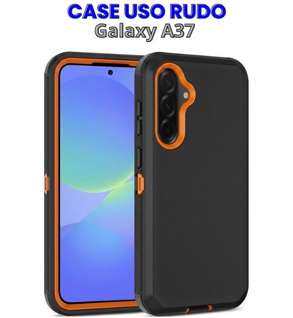 Case Uso Rudo Negro con Naranja para A37 5G