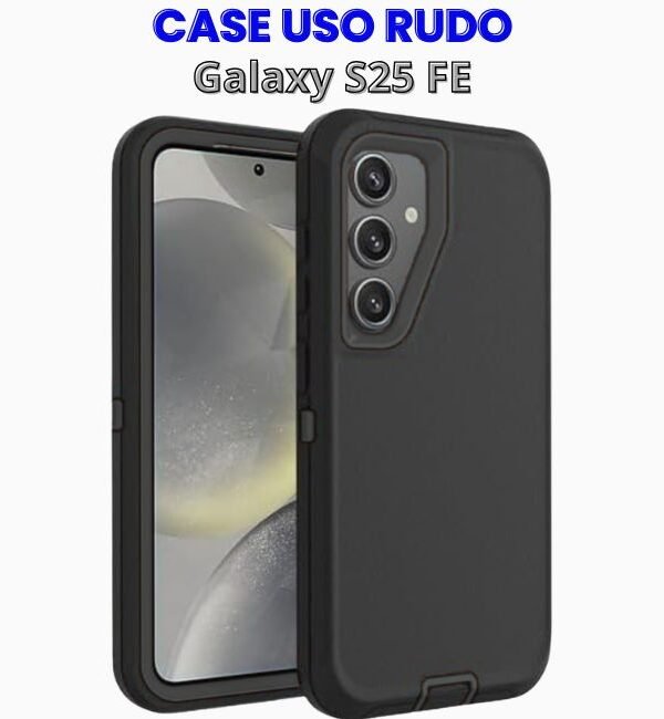 Funda Transparente (3) Case Uso Rudo Negro Galaxy S25 FE