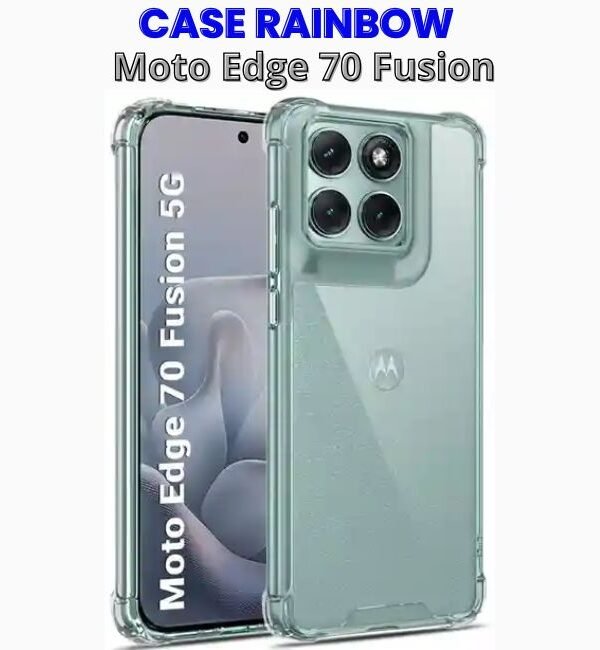Case Rainbow Transparente Moto Edge 70 Fusion 5g