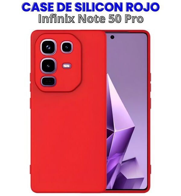 22 Case de Silicon Rojo Infinix Note 50 Pro