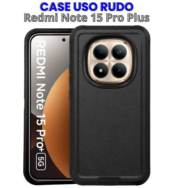 Case Uso Rudo Negro para Redmi Note 15 Pro Plus 5G