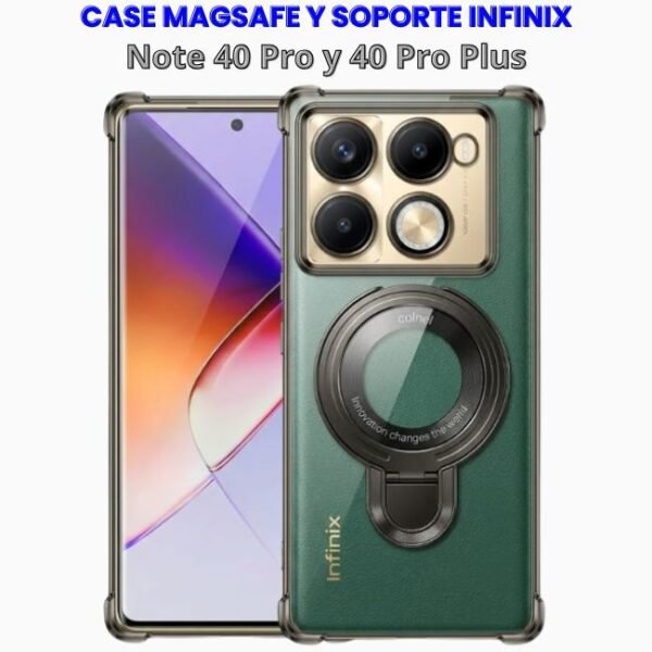 CASE MAGSAFE Y SOPORTE INFINIX NOTE 40 PRO Y 40 PRO PLUS Case con MagSafe y Soporte Infinix Note 40 Pro y Note 40 Pro Plus