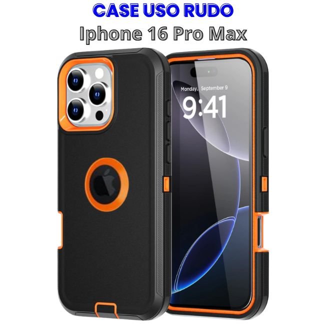 Case Uso Rudo Neg-Nar Iphone 16 Pro Max de 3 piezas