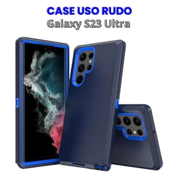 Case Uso Rudo Azul de 3 Piezas S23 Ultra