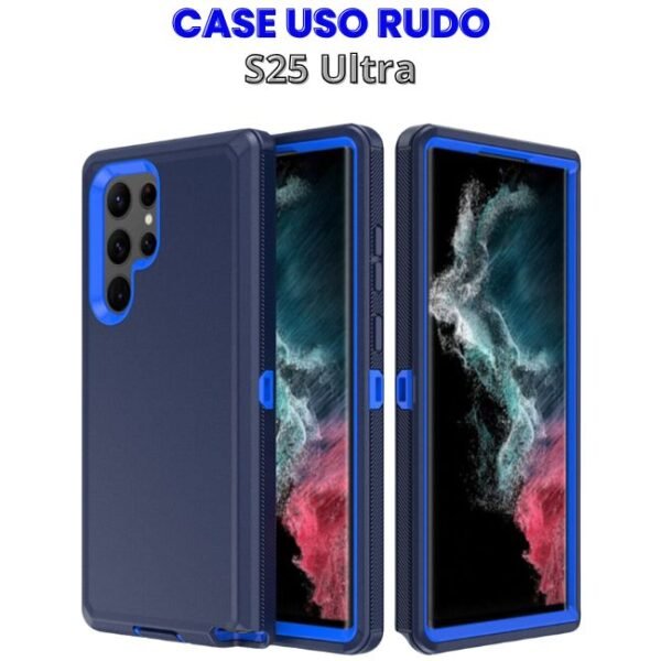 Case Uso Rudo Azul de 3 Piezas para S25 Ultra
