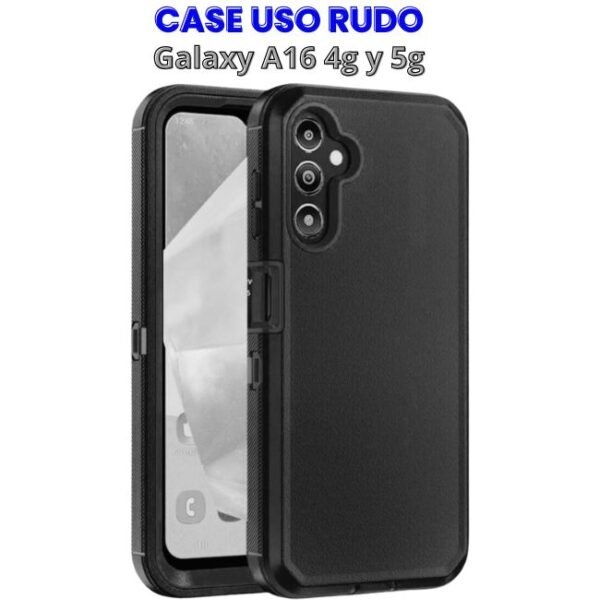 CASE USO RUDO GALAXY A16 4G Y 5G Case Uso Rudo Negro A16 4g y 5g