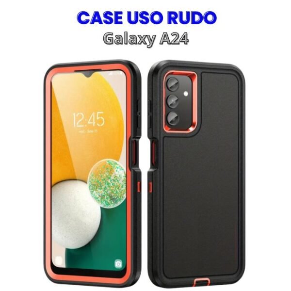 Case Uso Rudo Negro con Naranja Samsung A24