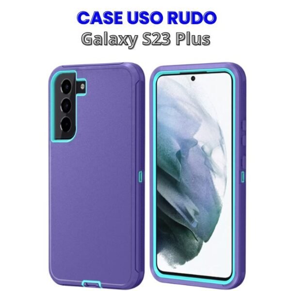 CASE USO RUDO MORADO CON CELESTE GALAXY S23 PLUS Case Uso Rudo Morado con Celeste para S23 Plus
