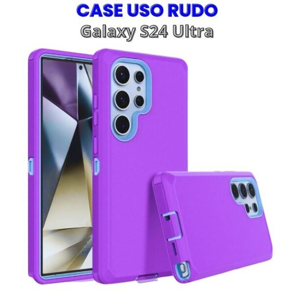 Case Uso Rudo Morado con Celeste de 3 Piezas S24 Ultra